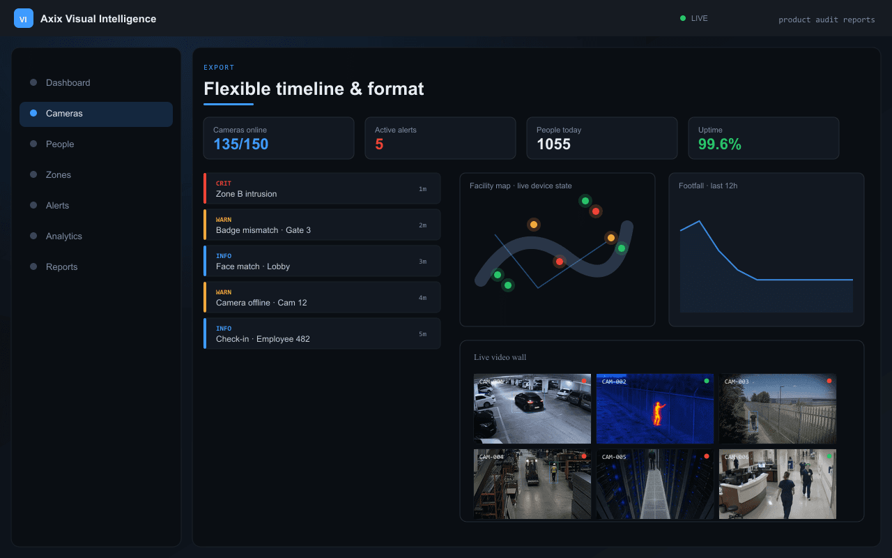 Flexible timeline & format — Axix Visual Intelligence